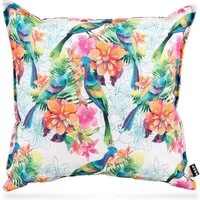 H.O.C.K. Dekokissen Paradise 1, mit Vögeln und Blumen, Kissenhülle mit Füllung, 1 Stück