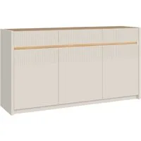 FORTE Sideboard Oak Squere Sideboard Soft Close, SK Vollauszug, B/H/T 160/85,9/41,5 cm Beleuchtung, Soft Close, Lamellenoptik