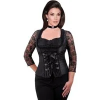 Moschen-Bayern Dirndl Trachtenmieder Damen Trachtencorsage Corsage Mieder Trachten Festlich Mieder festlich mit Rüschen und Stickerei