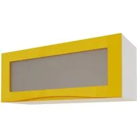 Feldmann-Wohnen Klapphängeschrank Napoli (Napoli, 1-St) 90cm Front- & Korpusfarbe wählbar grifflos 1-türig mit Glaseinsatz