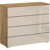 OTTO home Schubkastenkommode Kommode Sideboard Schubladenkommode Schlafzimmerkommode KOLUNA (Breite 80 cm mit hochwertiger Glasfront), vier große und geräumige Schubladen mit viel Stauraum MADE IN GERMANY