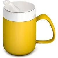 Ornamin Schnabelbecher Becher mit Trink-Trick mit Schnabelaufsatz/Trinkaufsatz, 2-tlg., Kunststoff, Trinkhilfe l Alltagshilfe l bruchstabil l BPA-frei l Made in Germany