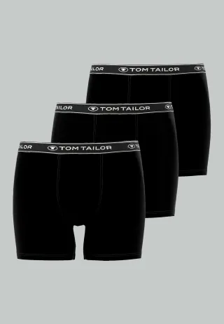 TOM TAILOR BODYWEAR - TOM TAILOR Herren Long-Pants uni 3er Pack black-black-black - Gr. - XXL