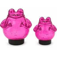 finehomegarden Teichfigur Glasfrosch schwimmend Frosch 2er Set Pink Dekorative Wasserdeko, (Set, 2-St., 2 tlg), aus Glas 9x10cm & 12x13cm für Miniteich Wasserschale Garten & Veranda
