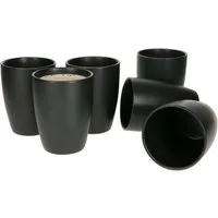 MamboCat Becher MamboCat 6er Set Kaffeebecher ohne Henkel Leopard Lampart Nero schwarz