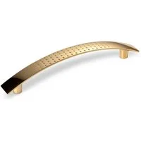 SO-TECH® Möbelknopf HE03 mit Lochprägung - incl. Schrauben, Lochabstand 128 mm Messingoptik - inkl. Schrauben