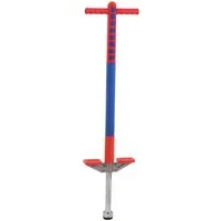relaxdays Hüpfspielzeug Pogo Stick für Kinder 35 kg, Blau-Rot