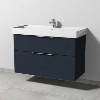 Sanipa 3way Waschtischunterbau zu Villeroy & Boch Collaro Waschtisch mit 2 Auszügen, Marine-Matt UP8371R