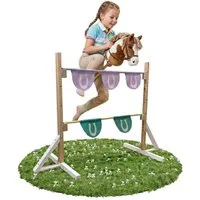 relaxdays Agility-Hürde Hobby Horse Hindernis 2 Stangen Holz, Holz