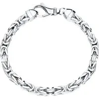 JEWLIX Königsarmband Rhodiniertes Silberarmband für Herren in 5 mm Stärke KA0050-RH