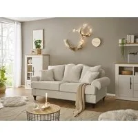 OTTO home 3-Sitzer Westminster, Sofa im Landhausstil, Couch mit Zierkissen, Federkern-Polsterung, gedrechselter Fuß, hochwertiger Microfaserbezug