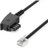 deleyCON deleyCON 50m Telefonkabel TAE-F auf RJ11 Stecker 6P4C Analoge LAN-Kabel