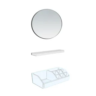 LAUFEN Frame 25 Accessoires-Set 4906009000001 mit Kosmetikspiegel, Magnetleiste, Schale