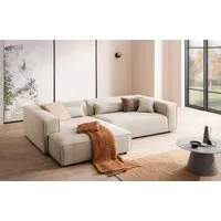 LeGer Home by Lena Gercke Ecksofa PIARA XXL Cord, Big-Sofa, L-Form, wahlweise Ottomane rechts/links, Kedernaht, extra tiefe Sitzfläche