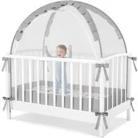 CAVEEN Betthimmel, Moskitonetz für Babybett Gitterbett 120×60×55cm Insektenschutz faltbar