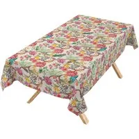 ANRO Tischdecke abwaschbar Bilbao Stoff Premium Tropisch Papagei Tischtuch (Einzelstück 1-tlg), Stoff schmutzabweisend 90x130cm Tropisch Bunt