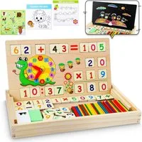 POPOLIC Lernspielzeug Mathe Montessori Spielzeug Spiele mit Zählstäbchen Einmaleins (1-St., Lernspiele Kinderspiele Holzspielzeug), ab 4 5 6 Jahre Jungen Mädchen, Schulanfang Geschenke