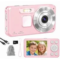 XEOOCE Digitalkamera 4K 64MP 2,8 Zoll LCD 18x Zoom Vlog Kamera Kompaktkamera (64 MP, 32-GB-SD-Karte, Transporttasche, USB-C-Kabel)
