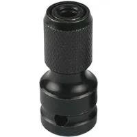 Trade-Shop Ratsche Adapter 1/2" Antrieb auf 1/4" Sechskant Stecknuss für Schlagschrauber, hält Bits mit Sechskantschaft mittels Schnellverriegelung sicher fest
