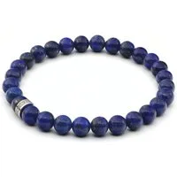 LAVISA Armband Armband 6mm Echte Edelstein Perlen, Kristalle, Onesize, Echte Edelsteine, Rostfreies Edelstahl, Wasserfest