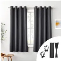 Cozyor Verdunkelungsvorhang 2er-Set inkl. 2 Magnethalter, thermoisolierend, Gardinen blickdicht (2 St), Ösen, verdunkelnd, Mikrofaser Polyester, Gardinen Thermo Vorhang 160x135 Wohnzimmer, Schlafzimmer, Kinderzimmer