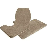 OTTO home Badematte Sanremo Standard, Badvorleger, Badezimmer Teppich, sehr weich, Höhe 30 mm, rutschhemmend beschichtet, schnell trocknend, fußbodenheizungsgeeignet, Polyester, rechteckig, 3-tlg. Stand-WC Set, Badteppich, unifarben, rechteckig, rund