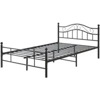 en.casa Metallbett, »Florenz« 120x200 Schwarz Bettgestell