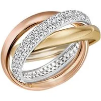 Firetti Fingerring Schmuck Geschenk Silber 925 Silberring Verschlungen, mit Zirkonia (synth)