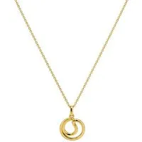 Suzan Gold Kette mit Anhänger Halskette 925 Sterling Silber Kreis Anhänger vergoldet Damen Kette