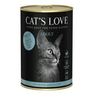 CAT'S LOVE Nassfutter Katze Adult Fisch pur 24x400 g