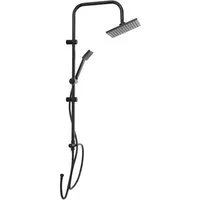 Spetebo Duscharmatur Duschgarnitur Set Regendusche Handbrause - schwarz (Packung, 1-St., Duschgarnitur) Badezimmer Armatur Überkopf Regenbrause Handbrause Duschset System