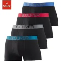 s.Oliver Boxer Boxershorts für Herren (Packung, 4-St) mit kontrastfarbenem Webbund
