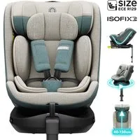 Daliya® Autokindersitz BRAVO i-Size Auto-Kindersitz, 360° drehbar, mitwachsend, atmungsaktiv, ab: ab Geburt, bis: bis 12 Jahre, ab: 40 cm, bis: 150 cm, (Neugeborenen-Set, 4-tlg), 8 Stufen Sitzneigung, verstellbare Kopfstütze, Stützbein, Belüftet
