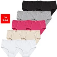 Fashionschmiede Taillenslip Taillenslip Damen Baumwolle Stretch 5er & 10er Pack Maxislip (Set, 10-St., 10er-Pack) Hoher Baumwollanteil, elastisch, weich & atmungsaktiv