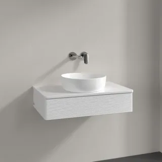 Villeroy und Boch Antao Waschtisch-Unterschrank K08110GF 80x19x50cm, Waschbeckenplattenfarbe Lack, glossy white lacquer