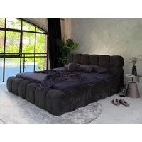 Compleo Polsterbett Cloud Bett, Bett mit gepolstertem Kopfteil ELVA (Chenille-Stoff), Schlafzimmer Bett modern, Doppelbett gepolstert, Wolkenbett