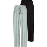 DENIMFY Chinohose Damen Palazzo Hose DFBrenda 2er Loose Fit (Vorteilspack) 7/8 Culotte mit Taschen