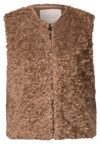 Street One - Weste aus Fake Fur braun - Gr. - 34