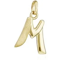 NKlaus Kettenanhänger Kettenanhänger Buchstabe M 333 Gelb Gold 8 Kt teilmatt 15x13mm Alphabe
