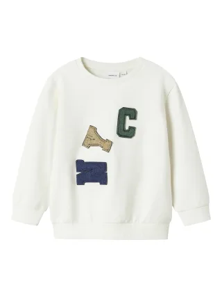 NAME IT - NMMNOTUS LS NREG SWEAT BRU cloud dancer - Gr. - 110