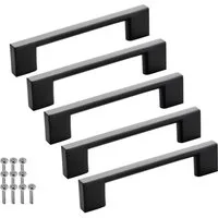 SO-TECH® Möbelgriff Bügelgriff Blackline XII schwarz matt - inkl. Schrauben (Spar-Set, 5-St), Schubladengriff Schrankgriff Bohrlochabstand (BA) 96 mm