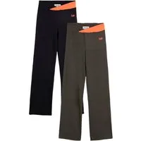 bonprix Sporthose (Packung, 2-tlg) aus Stretch-Material, Regular Fit, Bootcut-Design, sportlicher Stil