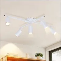 ZMH Deckenstrahler 5 Flammig Schwarz/Weiß GU10 Spots Deckenlampe für Schlafzimmer, Einfache Installation, ohne Leuchtmittel