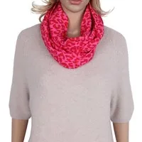 MIRROSI Loop Damen Schal aus Musellin, Made in Italy 70x20cm, Leo, Schlauchschal, (Zweimal um den Hals wickelbar, ca.70x20cm), Damen Halstuch ideal für Frühling, Sommer oder Herbst