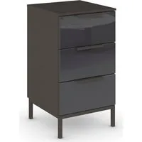 rauch Nachtkommode Nachttisch Nachtschrank Nachtkonsole FLIPP mit Glasfront (Breite 40 cm), mit 3 Schubladen und Soft-Close-Funktion sowie Glasfront