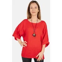 Seasons of April Kurzarmbluse LINA OVERSIZED Weit geschnittene Leinenbluse
