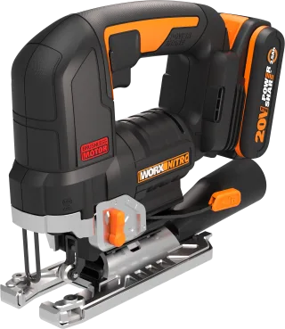 Worx Akku-Stichsäge "NITRO WX542" Brushless-Motor, mit Absaug-Adapter, inkl. Akku & Ladegerät