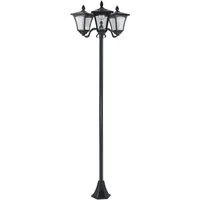 Novzep LED Gartenleuchte Solar Gartenlaterne mit 3 flammig Laterne Mast Solarlaterne, LED 120 Lumen 51,5x47x182,5cm Wegeleuchte für Garten Balkon