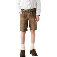 Spieth & Wensky Sweatshorts FC Bayern München, Lederhose mit Gürtel, Kinder, Braun