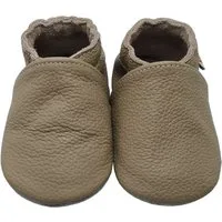 Yalion Yalion Baby Leder Lauflernschuhe Weiche Lederpuschen Taupe, Rutschfest Krabbelschuh